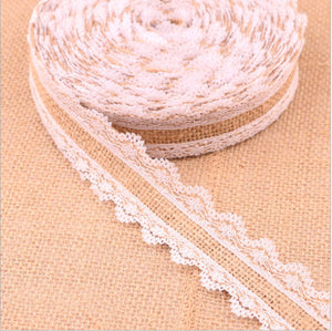 linen lace trim roll diy craft ribbon wedding christmas decoration rustic