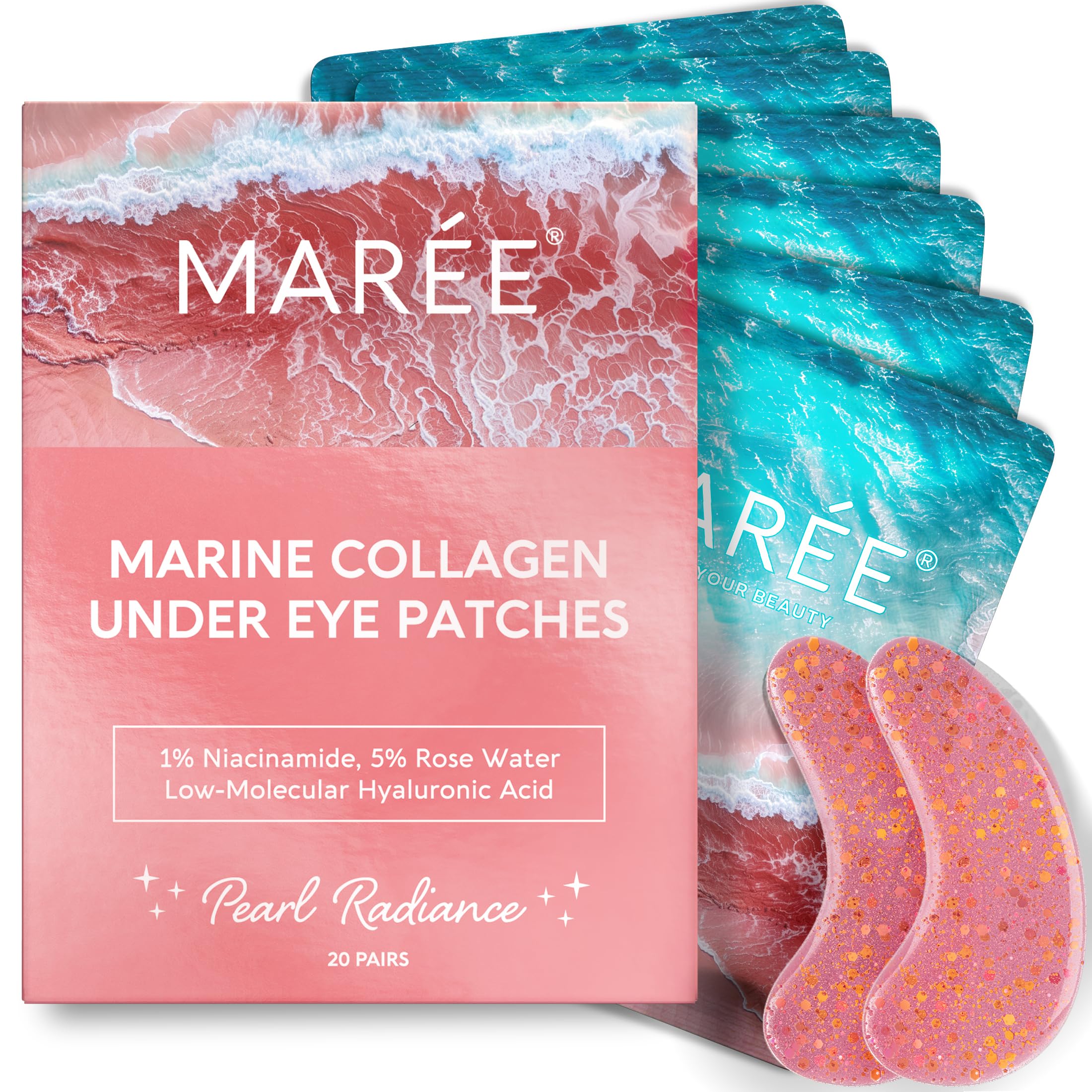 MAREE Pink Eye Gels infused with rose water for brightening dark circles.