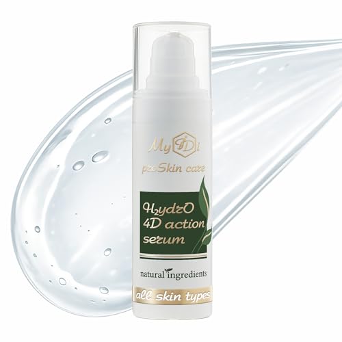 MyIDi Hyaluronic Acid Serum bottle, 1 oz, showcasing the lightweight formula for multi-layer hydration and soothing with Centella.
