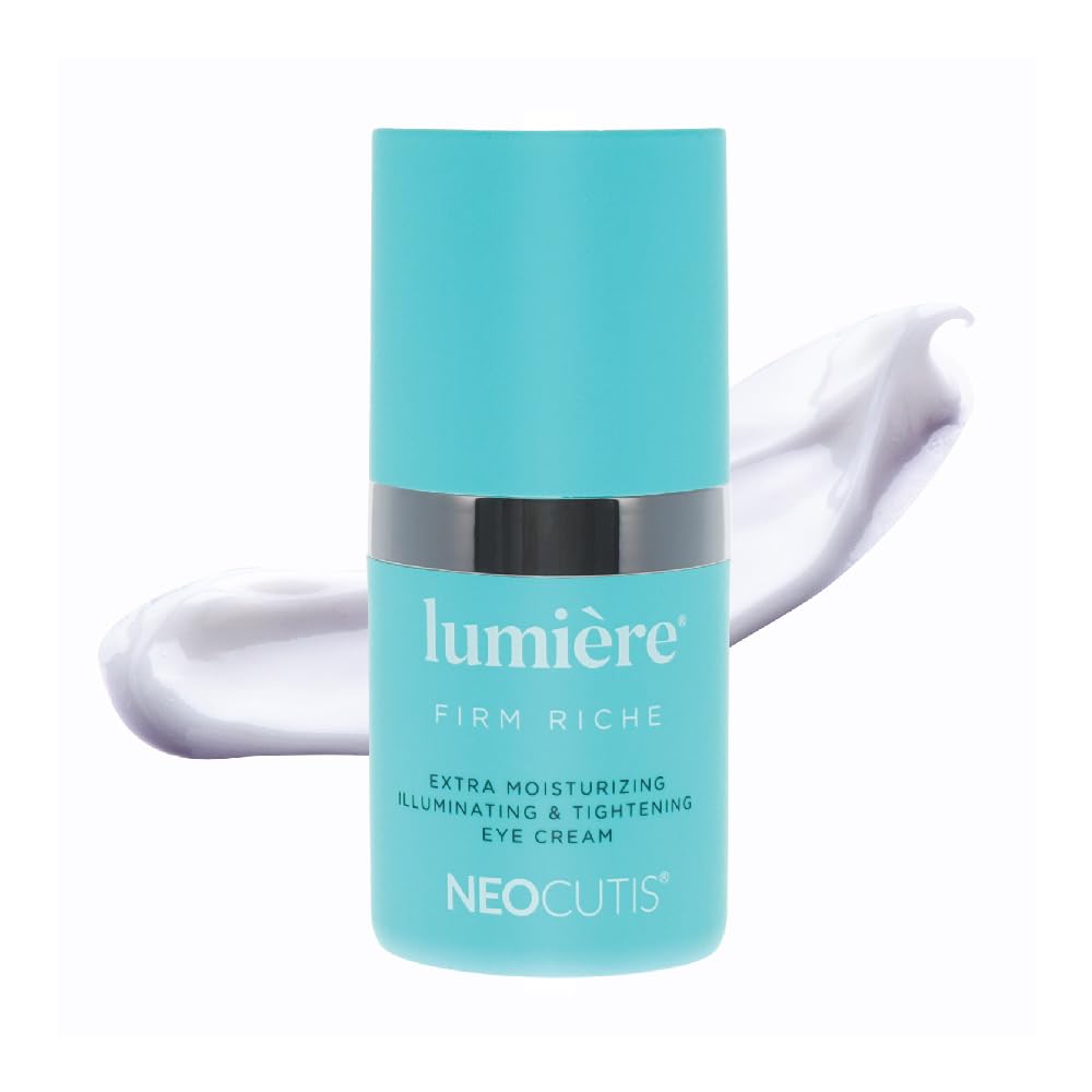 NEOCUTIS Lumière Firm Riche luxury eye cream bottle, featuring advanced growth factors and peptides for skin tightening and hydration.