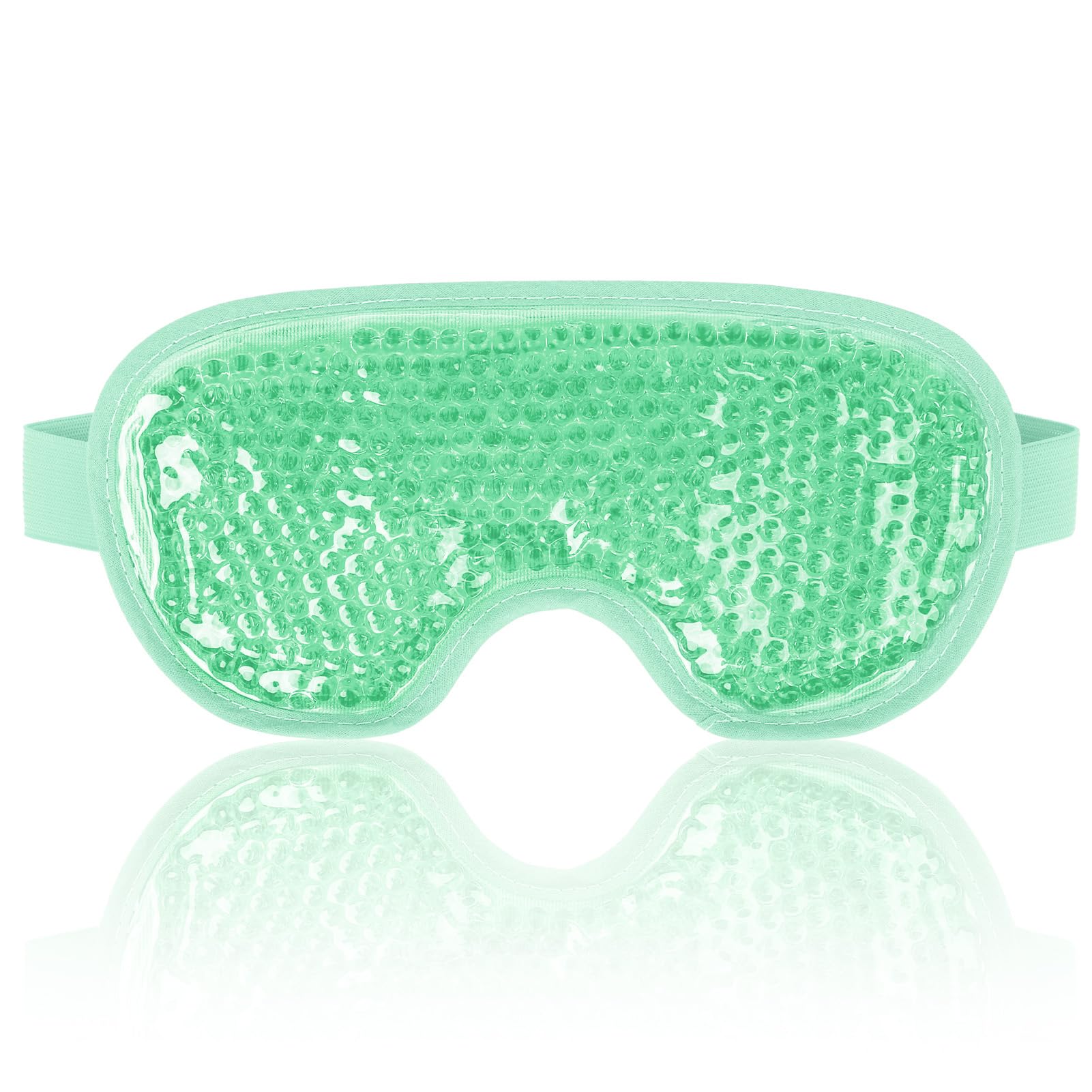 NEWGO cooling eye mask blue green cold ice pack for puffy eyes dark circles headache and stress relief