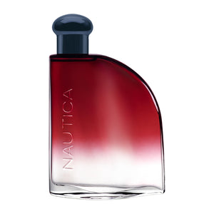 Nautica perfume bottle with a gradient design on a white background