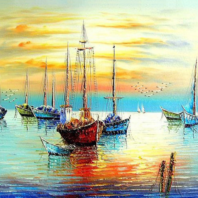 paint by numbers boat canvas diy acrylic painting kit 40x50cm wall art