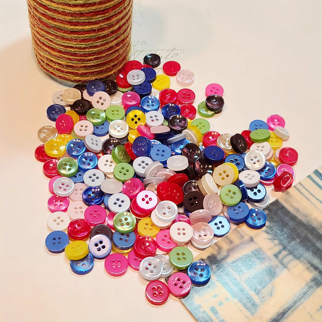 pearlescent resin shirt buttons 11mm 4 hole mixed colors sewing buttons