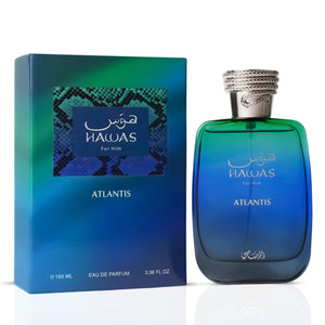 RASASI Hawas Atlantis Eau de Parfum for Men 100 ml fresh modern fragrance bottle