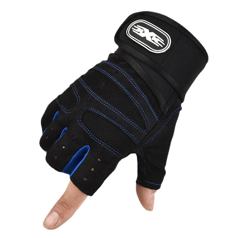 Half Finger Fitness Gloves with Wrist Support Anti-Slip Gym Gloves for Training