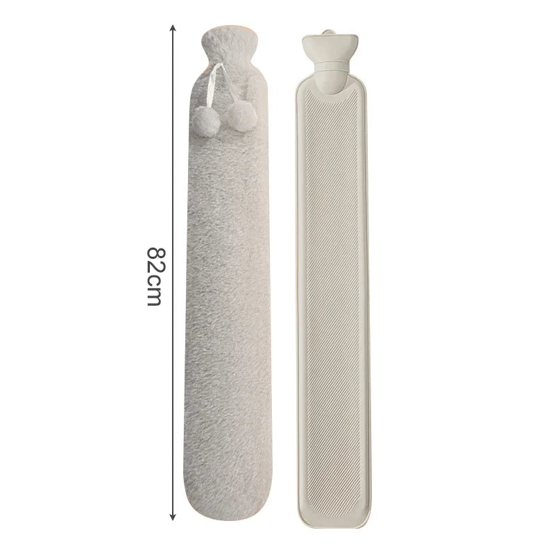 Long Hot Water Bottle Plush Cover Leakproof Body Warmer Neck Back