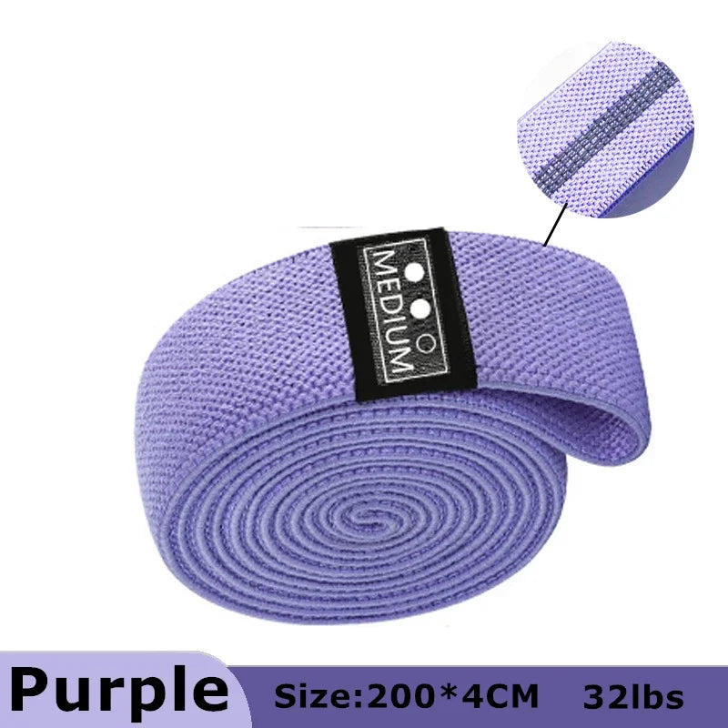200cm Fabric Resistance Bands Set for Yoga Pilates Stretching Glutes Leg Training