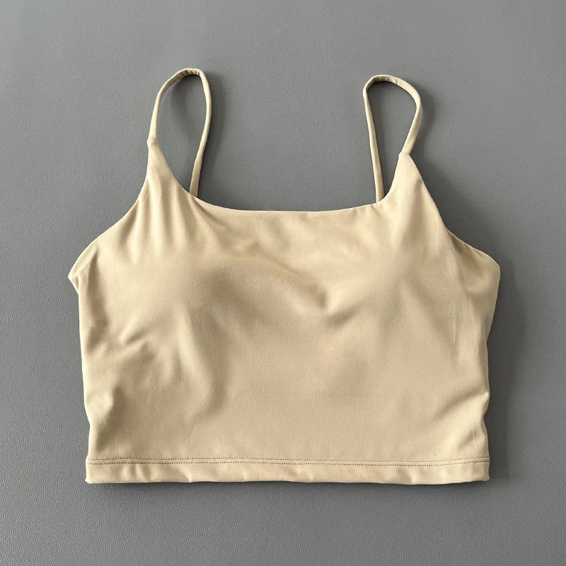 Women Straps Camisole Fitness Yoga Top Quick Dry Sports Bra Crop Vest Workout Tank