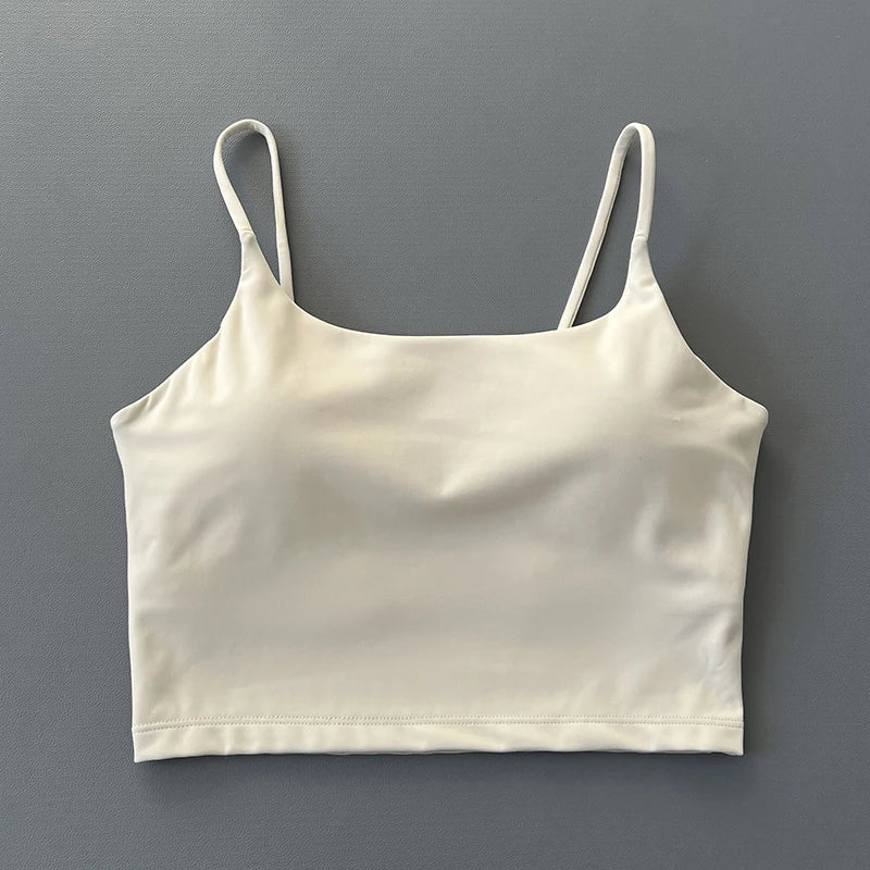 Women Straps Camisole Fitness Yoga Top Quick Dry Sports Bra Crop Vest Workout Tank