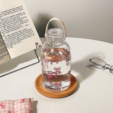 Bow Design Plastic Water Bottle 400/600ml – Transparent Portable Drink Bottle with Measurement Scale