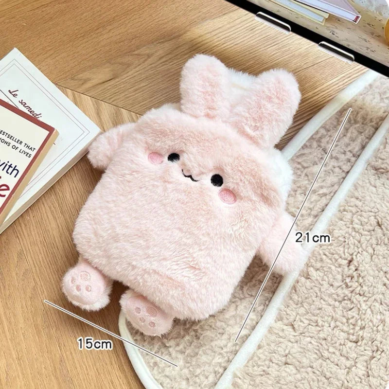 Cute Plush Hot Water Bottle – Leak-Resistant Rubber Heat Bag for Hand, Foot & Body Warmth (400ml/750ml)