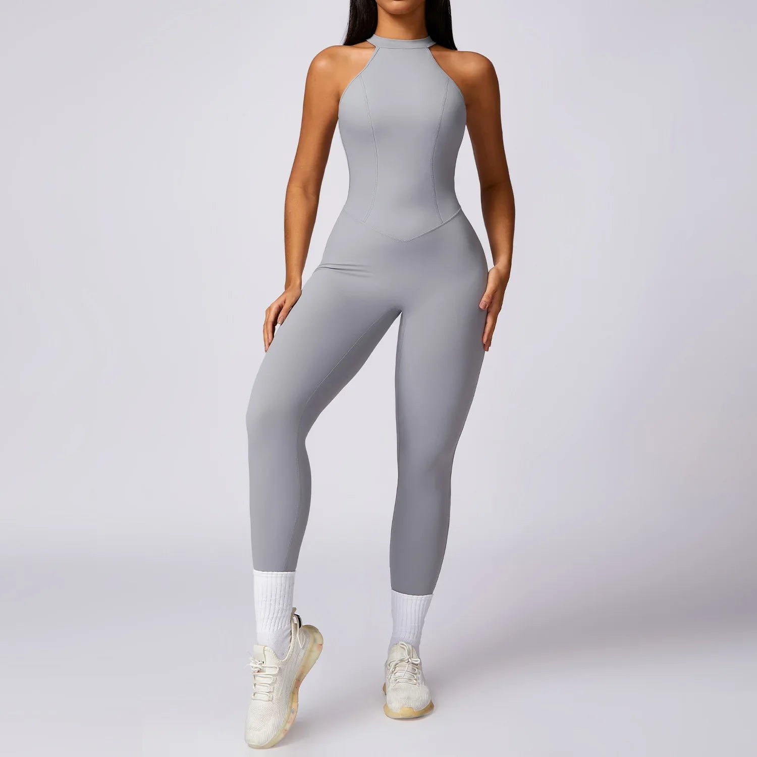 Women Sexy Hollow Scrunch Yoga Jumpsuit One Piece Gym Fitness Outfit Push Up Sportswear