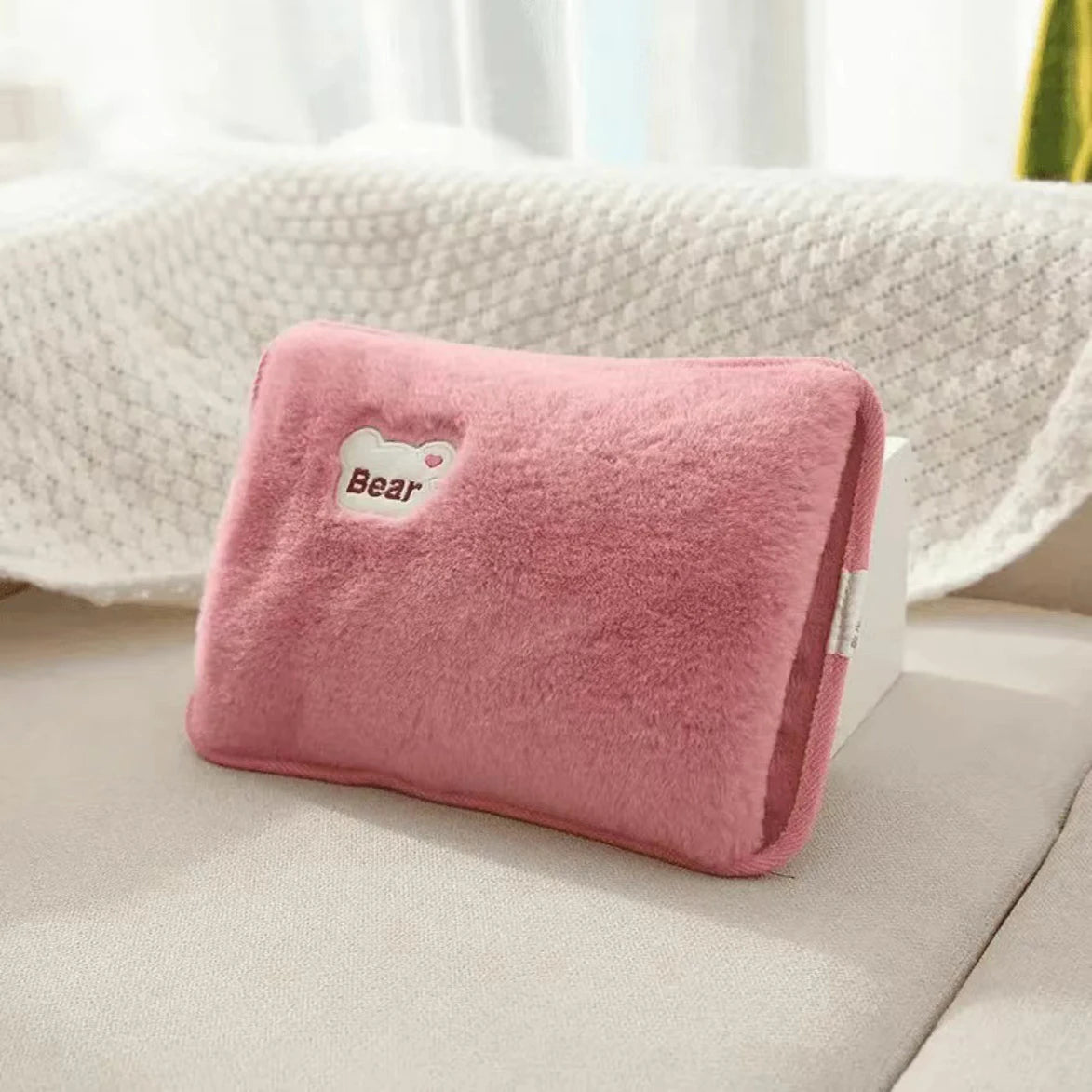 Rechargeable Electric Hot Water Bottle Hand Warmer Plush Heat Pad EU