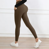 Women High Waist Leggings with Pockets Tummy Control Butt Lifting Fitness Yoga Pants