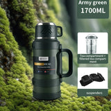 Stainless Steel Thermal Water Bottle with Handle – Large Capacity Insulated Flask for Outdoor, Keeps Hot & Cold Longer