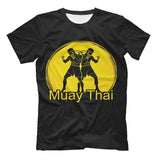 Men’s Oversized Boxing Muay Thai 3D Print Gym T-Shirt Summer Fitness Sportswear