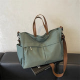 Women Nylon Tote Bag Large Capacity Shoulder Crossbody Bag Stylish Travel Fitness Shopping Handbag