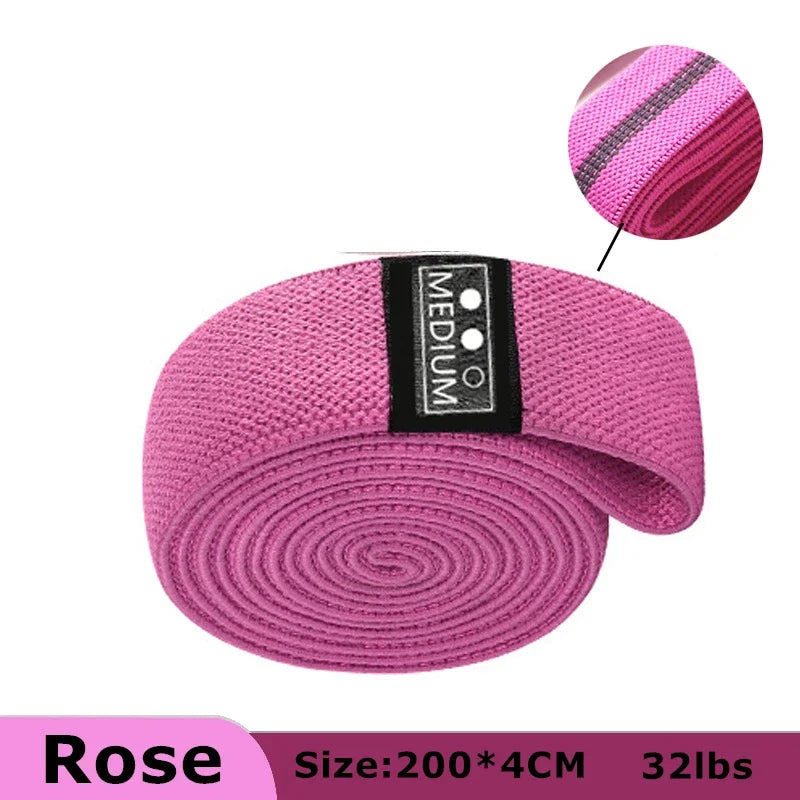 200cm Fabric Resistance Bands Set for Yoga Pilates Stretching Glutes Leg Training