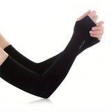 Black Ice Silk Arm Sleeves UV Protection Cooling Sleeves for Sports Outdoor