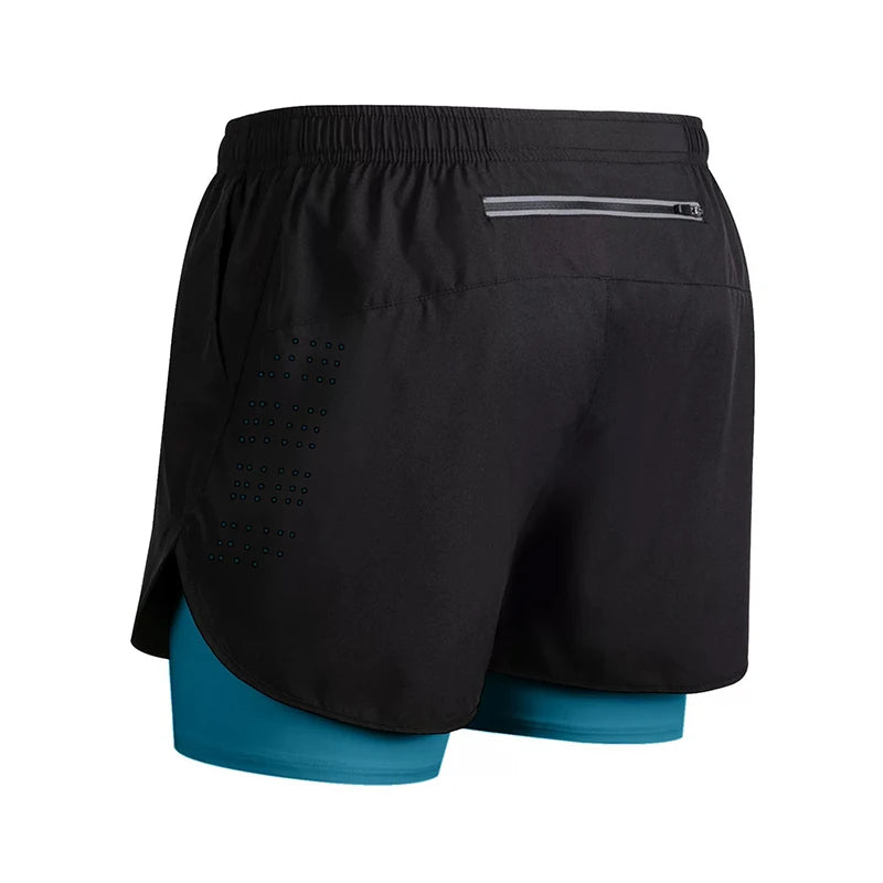 Men’s 2-in-1 Running Shorts Quick Dry Gym Fitness Workout Shorts Summer Sportswear