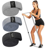 200cm Fabric Resistance Bands Set for Yoga Pilates Stretching Glutes Leg Training