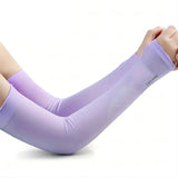 Black Ice Silk Arm Sleeves UV Protection Cooling Sleeves for Sports Outdoor