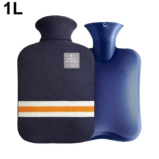Hot Water Bottle 1L 2L Knitted Cover Leakproof Pain Relief Warmer