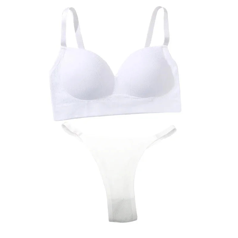 Seamless Women Sports Bra and Panty Set Fitness Lingerie Set Crop Top Style