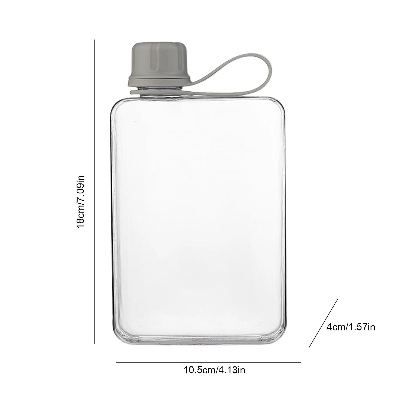 Flat Pocket Water Bottle 500ml – Slim Leakproof Tritan Flask for Travel, Sports & Daily Hydration