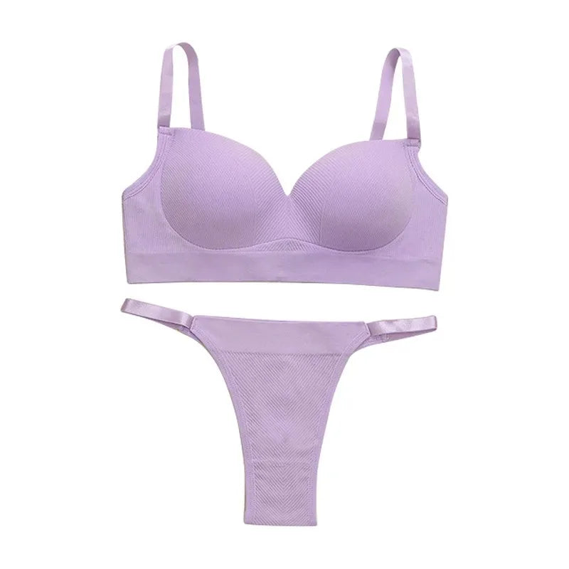 Seamless Women Sports Bra and Panty Set Fitness Lingerie Set Crop Top Style