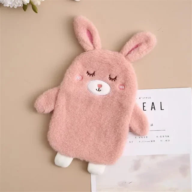 Mini Cute Hot Water Bottle 350ml Plush Cartoon Hand Warmer Leakproof