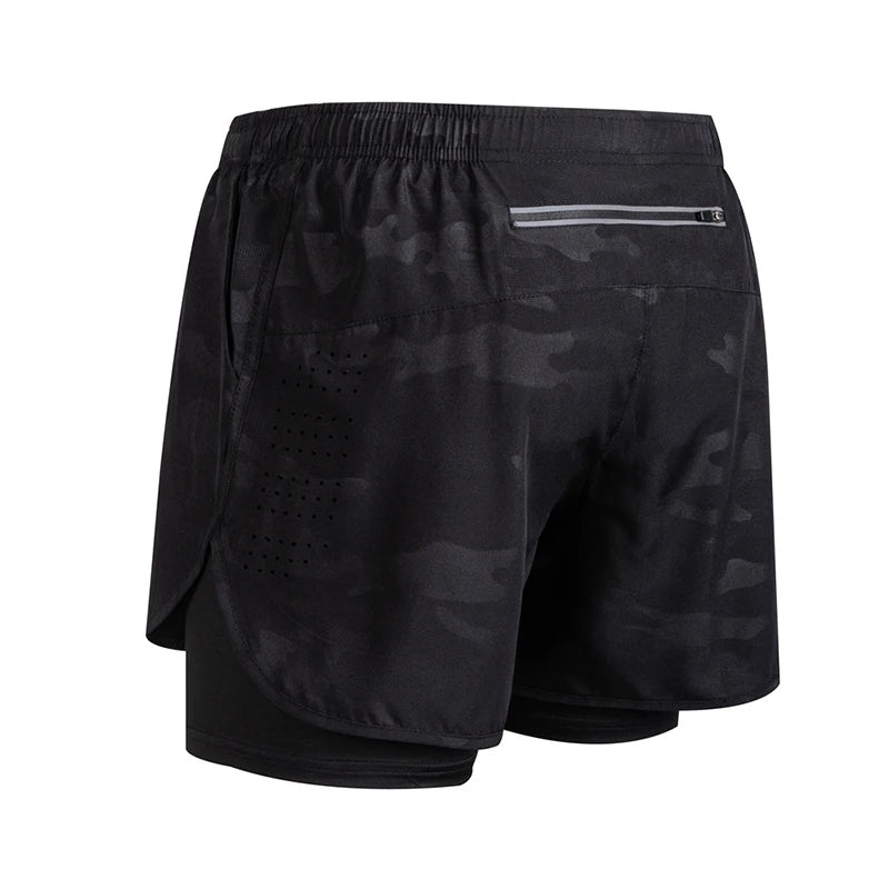 Men’s 2-in-1 Running Shorts Quick Dry Gym Fitness Workout Shorts Summer Sportswear