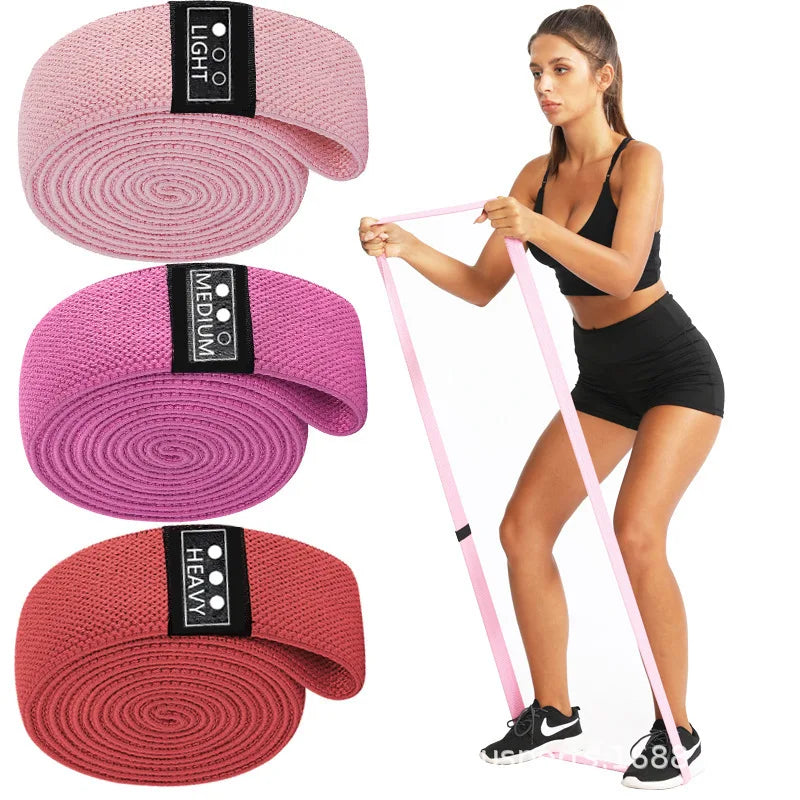 200cm Fabric Resistance Bands Set for Yoga Pilates Stretching Glutes Leg Training