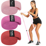 200cm Fabric Resistance Bands Set for Yoga Pilates Stretching Glutes Leg Training