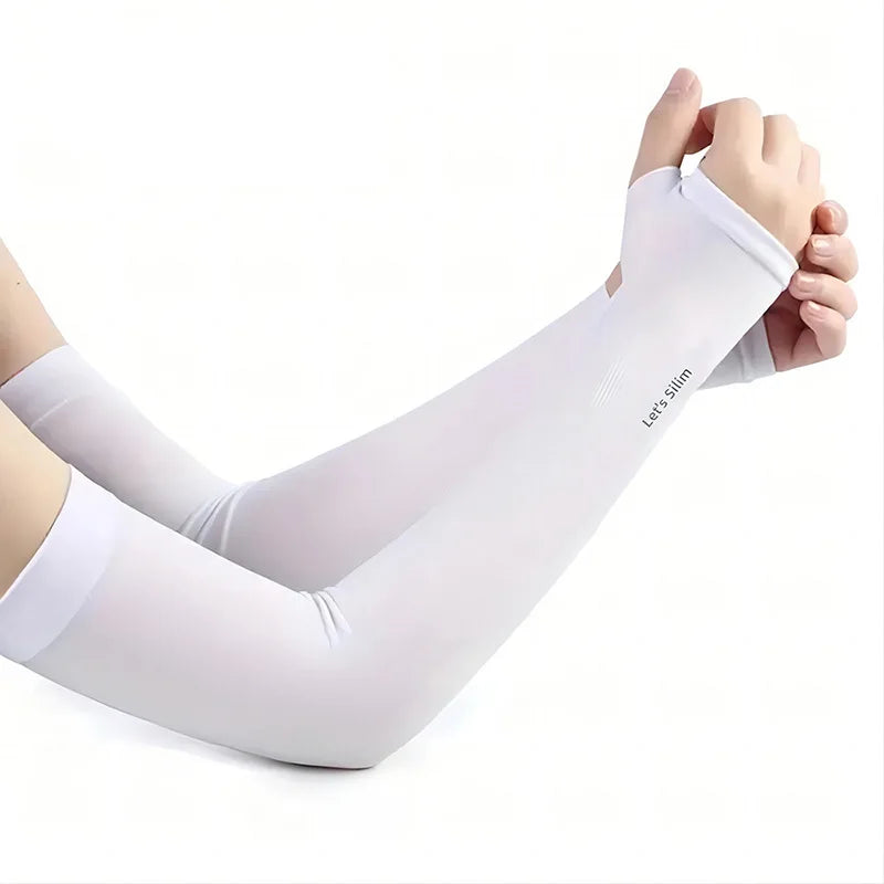 Black Ice Silk Arm Sleeves UV Protection Cooling Sleeves for Sports Outdoor
