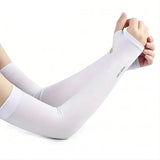 Black Ice Silk Arm Sleeves UV Protection Cooling Sleeves for Sports Outdoor