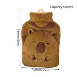 Capybara Hot Water Bottle Plush Cover 1000ml Heat Pack Hand Warmer