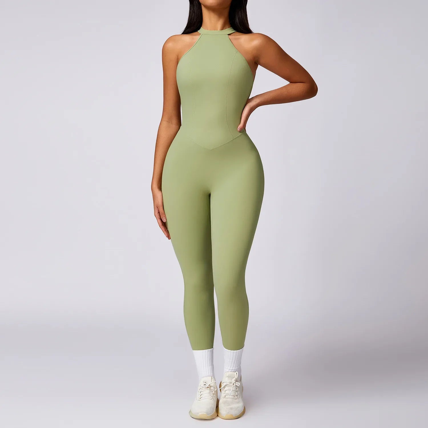 Women Sexy Hollow Scrunch Yoga Jumpsuit One Piece Gym Fitness Outfit Push Up Sportswear