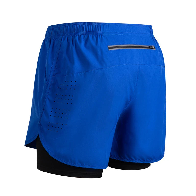 Men’s 2-in-1 Running Shorts Quick Dry Gym Fitness Workout Shorts Summer Sportswear
