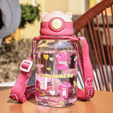 Kids Water Bottle with Straw & Handle Leakproof Sippy Cup Portable