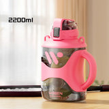 GIANXI 2.2L Large Capacity Sports Water Bottle with Scale Portable Fitness Drinking Kettle