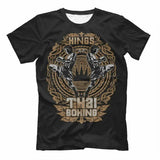 Men’s Oversized Boxing Muay Thai 3D Print Gym T-Shirt Summer Fitness Sportswear