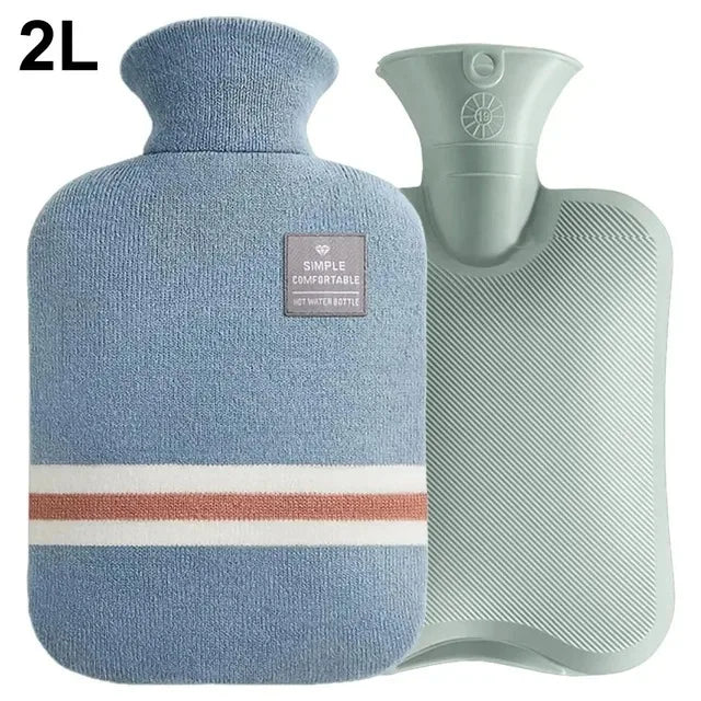 Hot Water Bottle 1L 2L Knitted Cover Leakproof Pain Relief Warmer