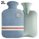 Hot Water Bottle 1L 2L Knitted Cover Leakproof Pain Relief Warmer