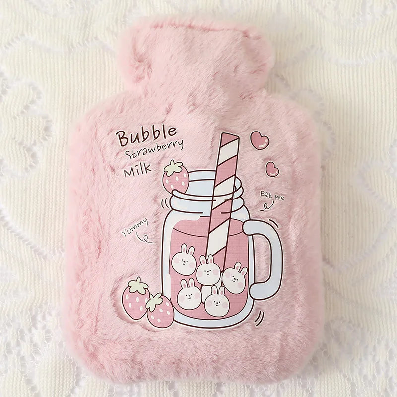 Cute Kawaii Hot Water Bottle 500ml Plush Hand Warmer Portable