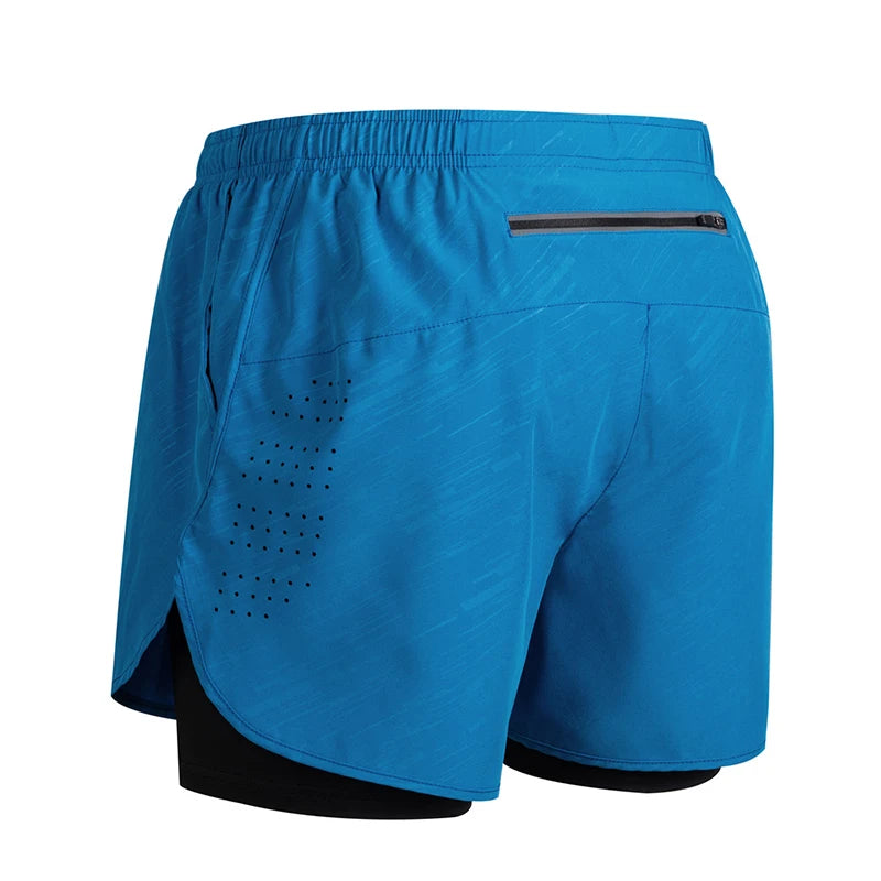 Men’s 2-in-1 Running Shorts Quick Dry Gym Fitness Workout Shorts Summer Sportswear