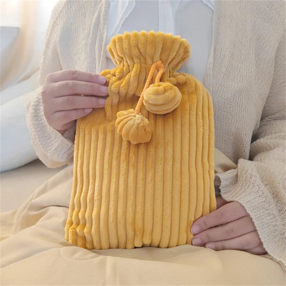 Plush Hot Water Bottle Cover 1L/2L – Removable Faux Fur Fleece Sleeve for Heat Retention & Protection