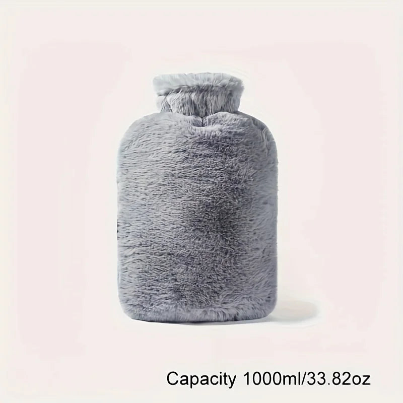 Plush Hot Water Bottle 1L 2L Leakproof Hand Warmer Cramps Relief Winter