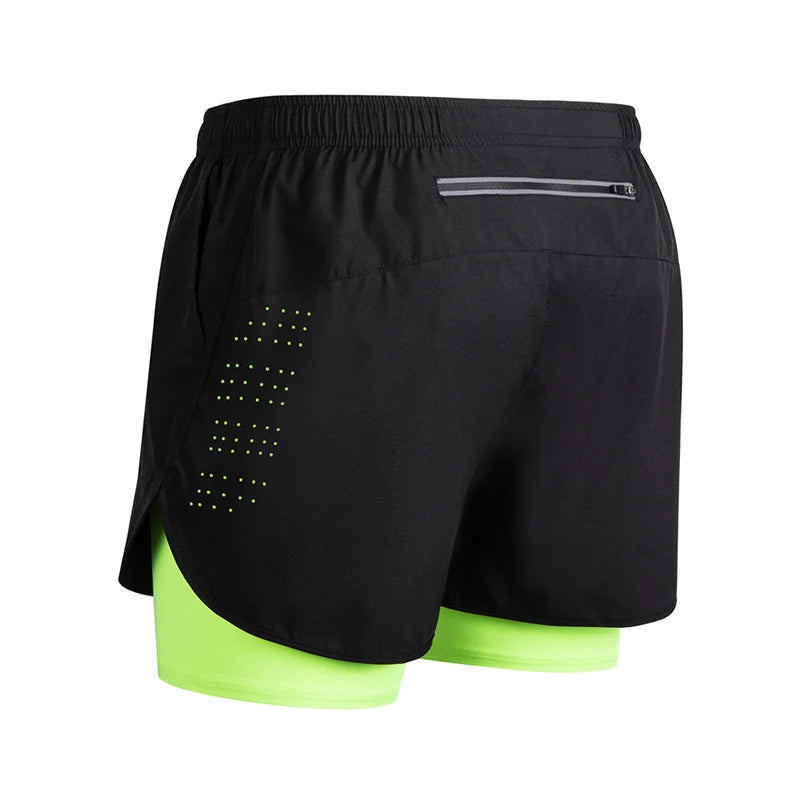 Men’s 2-in-1 Running Shorts Quick Dry Gym Fitness Workout Shorts Summer Sportswear